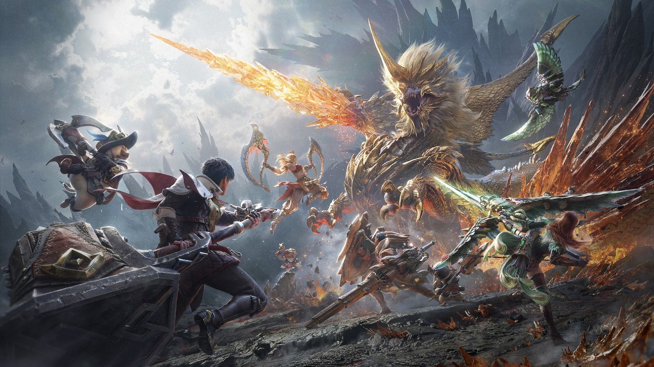 Caçadores enfrentam monstro em Monster Hunter Outlanders