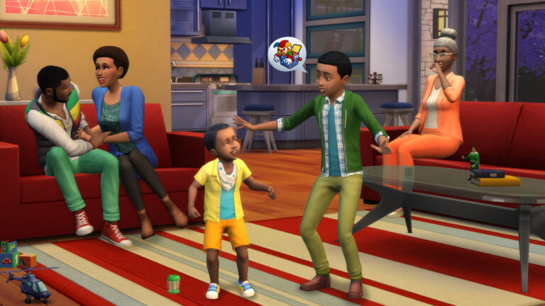 Sims em casa em The Sims 4
