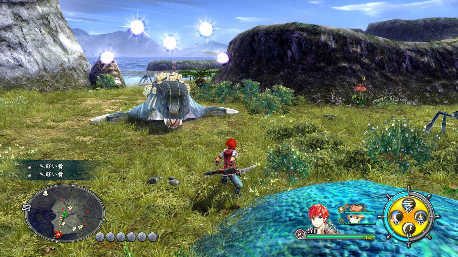Adol em combate na ilha amaldiçoada de Ys VIII: Lacrimosa of DANA