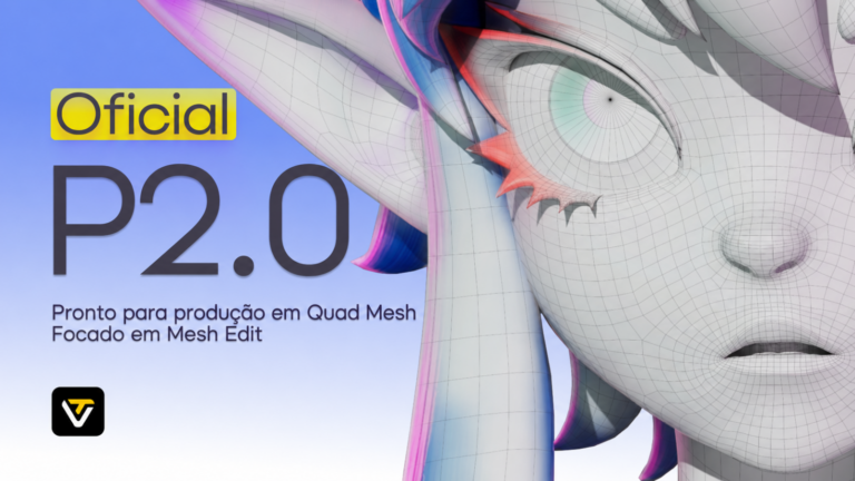 Tripo P2.0: AI-generated 3D character with quad mesh topology